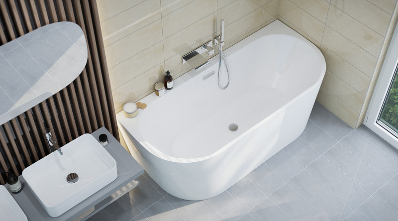 OCEANO Akril szabadonálló fürdőkád, térkád 170x75cm